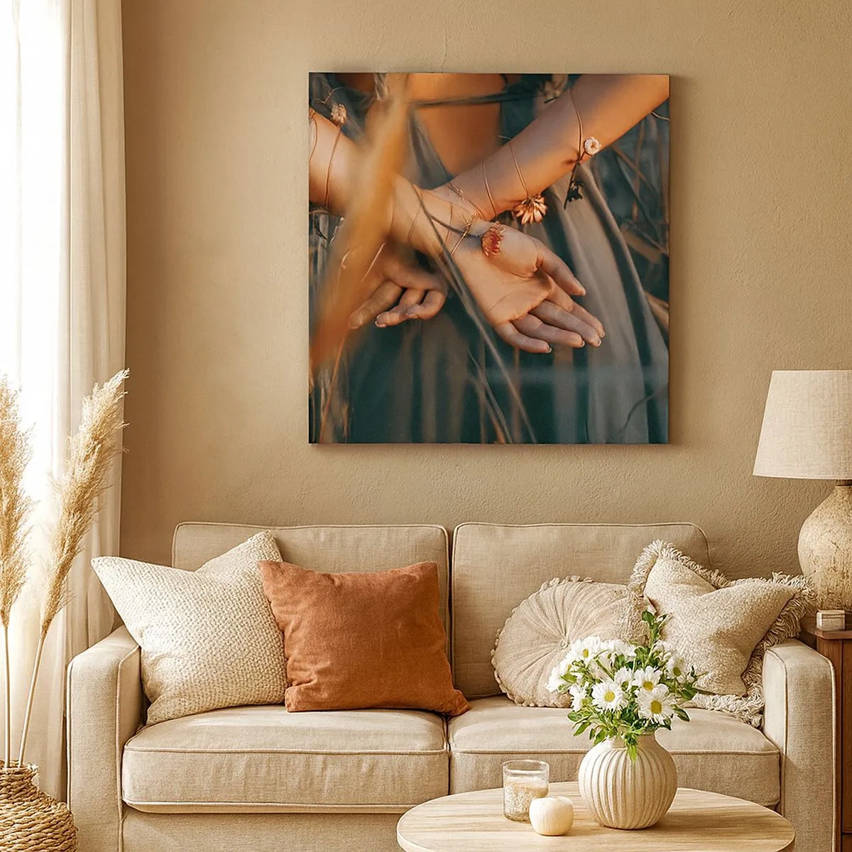 Schilderen op canvas - Verbonden met de natuur - 30x30 cm