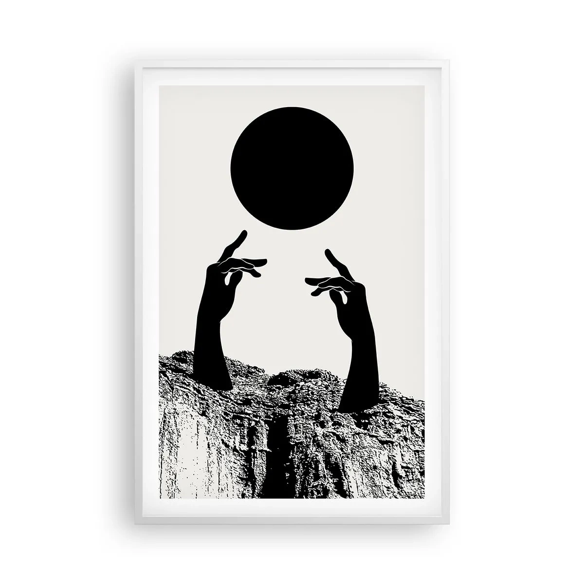 Poster in een witte lijst - Surrealistische compositie: de zon en de rest - 61x91 cm