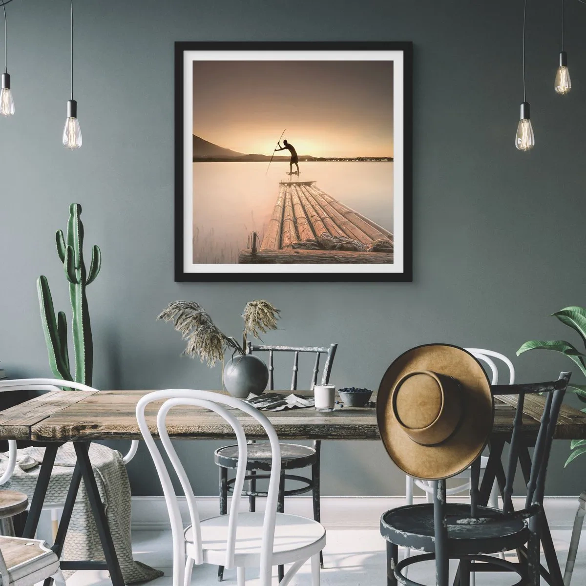 Poster in een zwarte lijst - Voor het slapen gaan - 50x50 cm