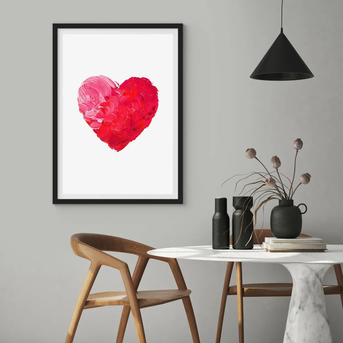 Poster in een zwarte lijst - Alles wat je nodig hebt is liefde - 61x91 cm