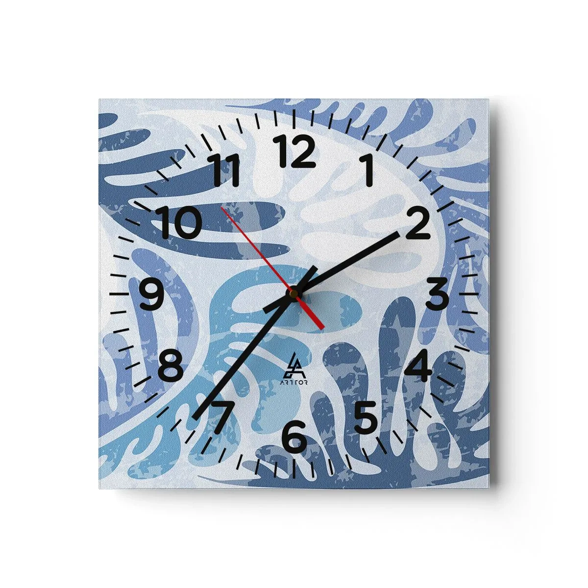 Wandklok - Klok - Blauwe varens - 40x40 cm