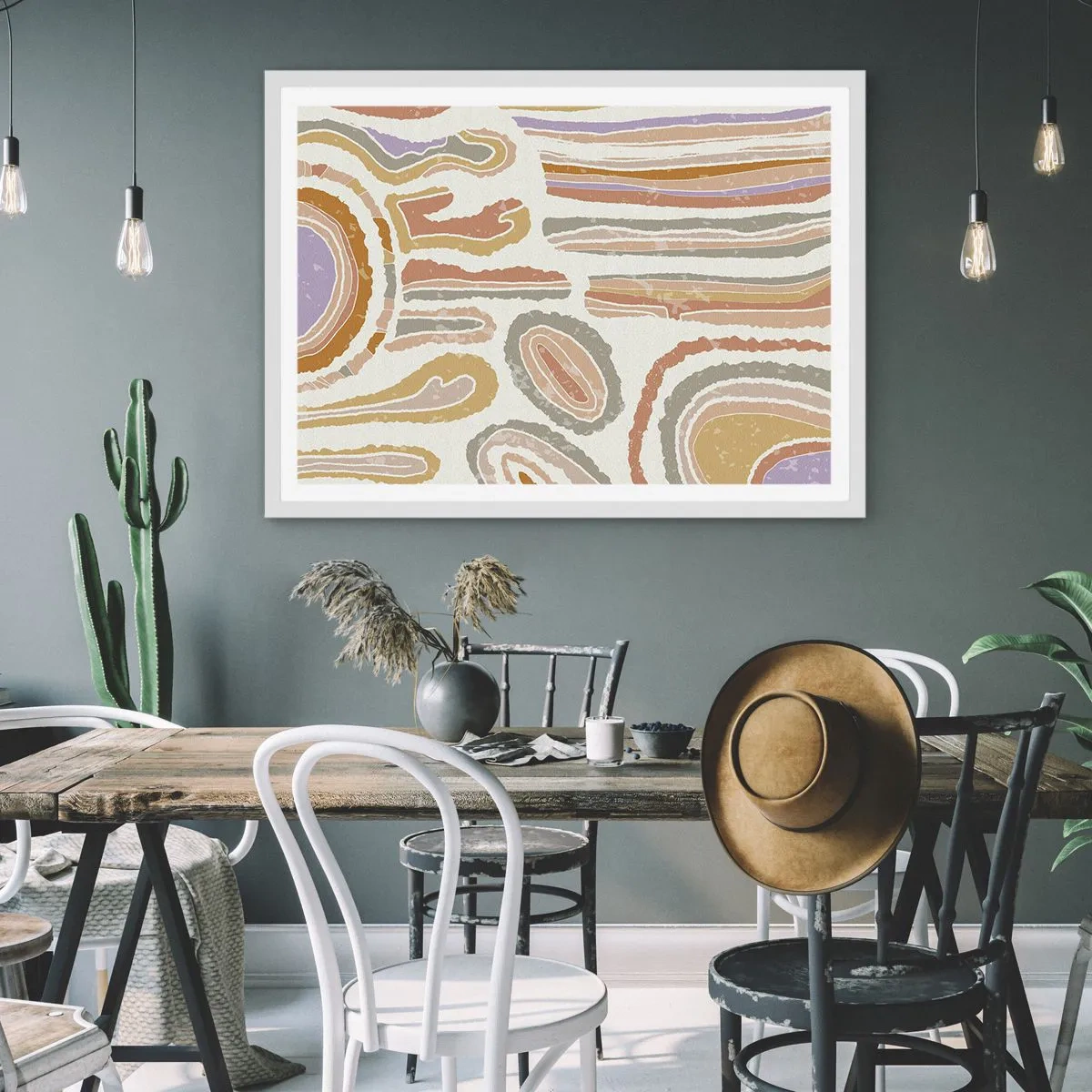 Poster in een witte lijst - Kleurrijke doorsneden - 70x50 cm