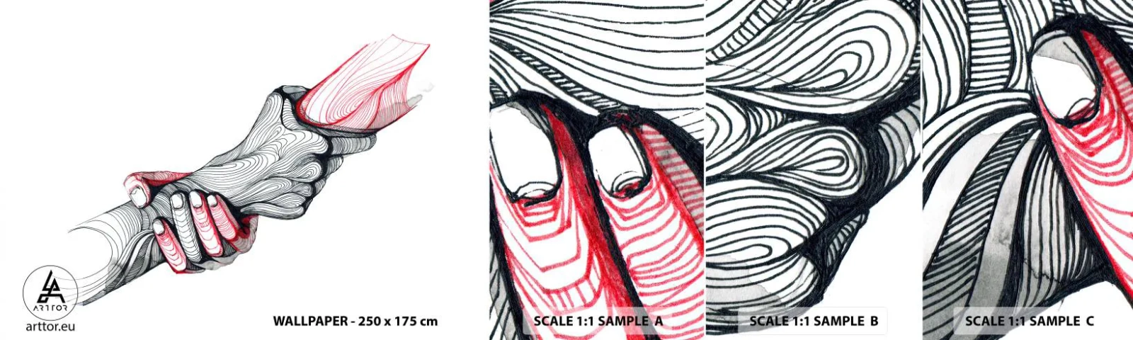 Fotobehang Staaltje Standard Eco - Je bent in goede handen - Abstractie, Mensen, Hand - 100x30 cm