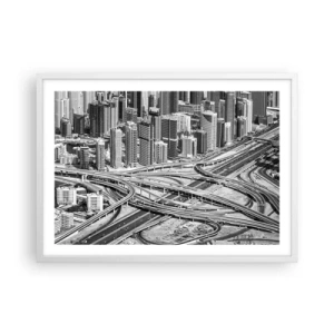 Poster in een witte lijst - Dubai - de onmogelijke stad - 70x50 cm