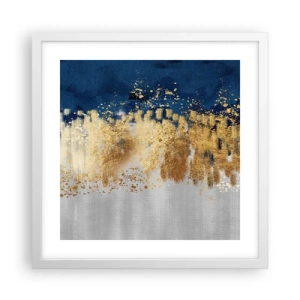 Poster in een witte lijst - Een moderne compositie met sprankeling - 40x40 cm