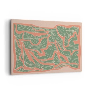 Schilderen op canvas - De strijd tussen koraal en groen - 100x70 cm