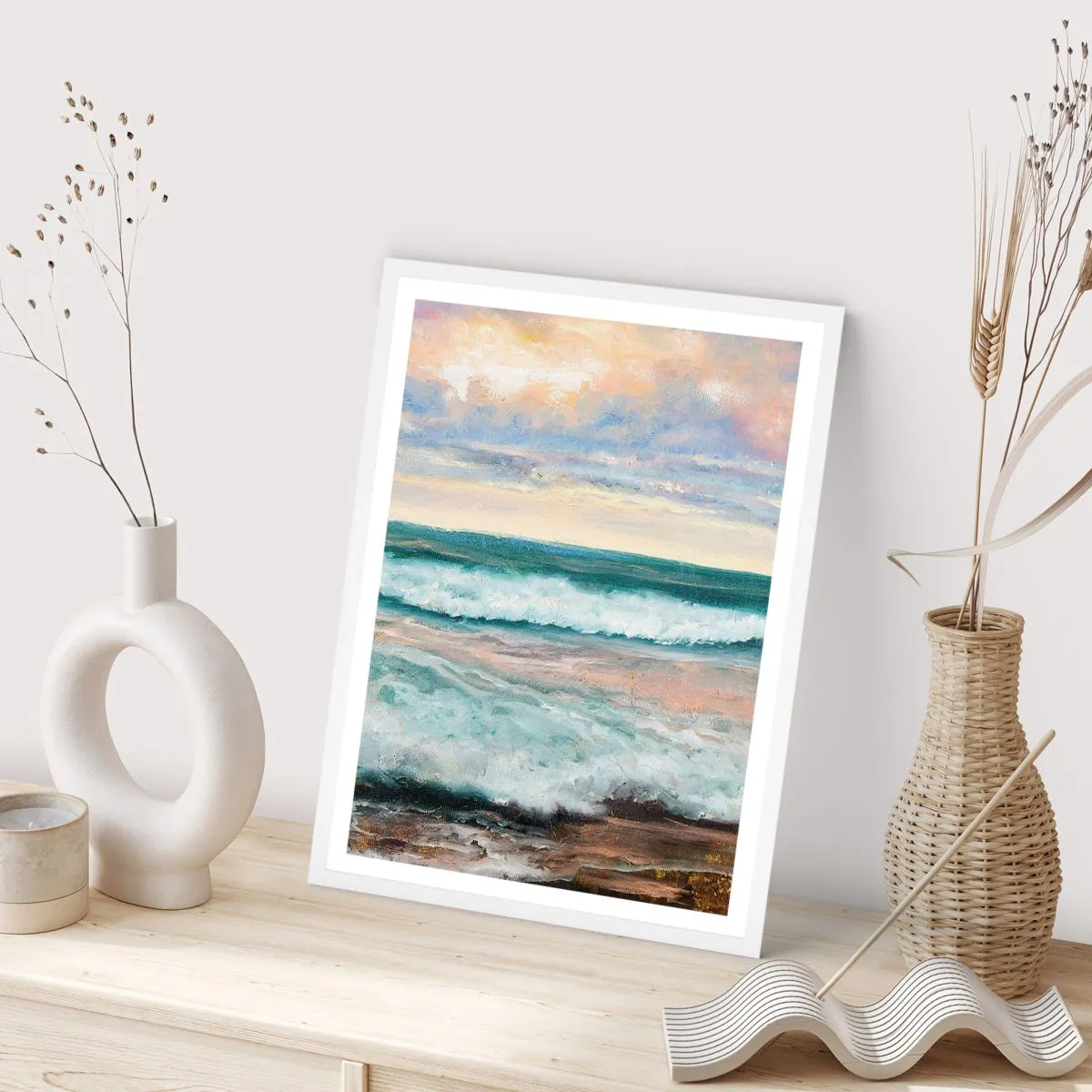 Poster in een witte lijst - Hier maak je je ziel glad - 61x91 cm