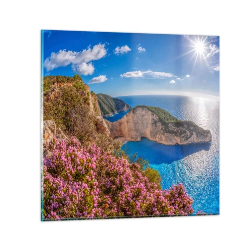 Schilderen op glas - Mijn geweldige Griekse vakantie - 40x40 cm