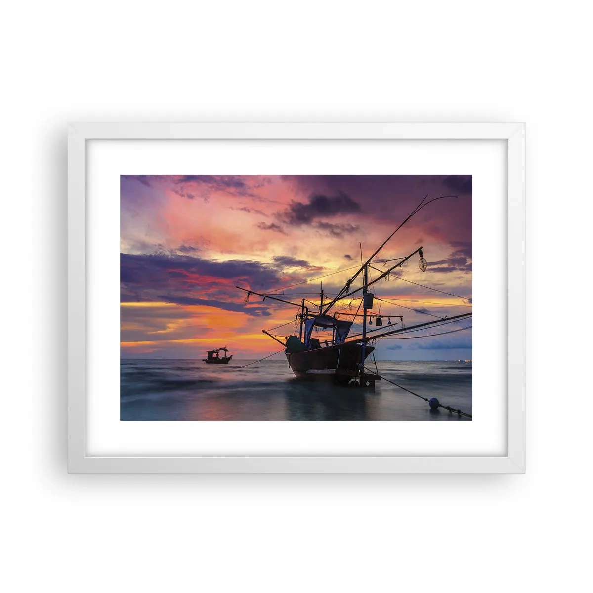 Poster in een witte lijst - Exotische avond - 40x30 cm