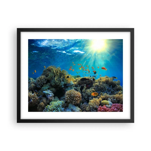 Poster in een zwarte lijst - Onderwater schatten - 50x40 cm