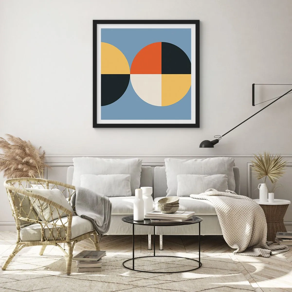 Poster in een zwarte lijst - Kijk en tel - 40x40 cm