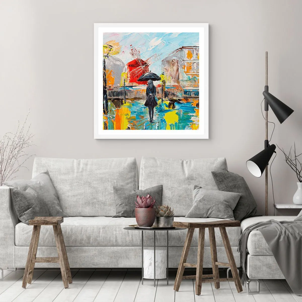 Poster in een witte lijst - Parijse legendes - 50x50 cm