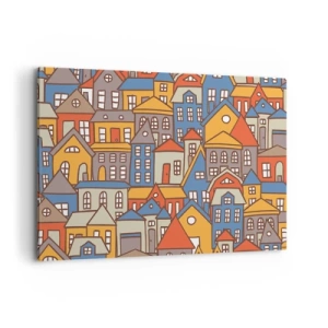 Schilderen op canvas - Achter het huis is een huis - 120x80 cm