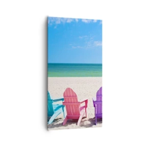 Schilderen op canvas - Regenboog strand - 65x120 cm