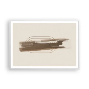 Poster in een witte lijst - Een briesje grijs - 100x70 cm