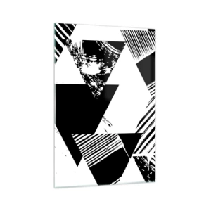 Schilderen op glas - Regen van driehoeken - 70x100 cm