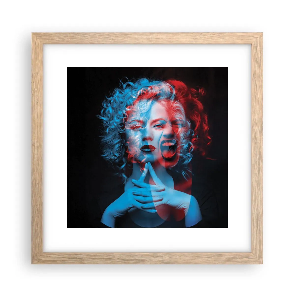 Een poster in een licht eiken lijst - Alter ego - 30x30 cm