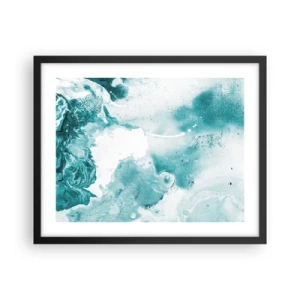 Poster in een zwarte lijst - Moerast van blauw - 50x40 cm