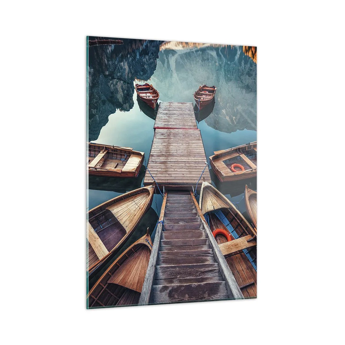 Schilderen op glas - Ik wacht bij de jachthaven - 50x70 cm