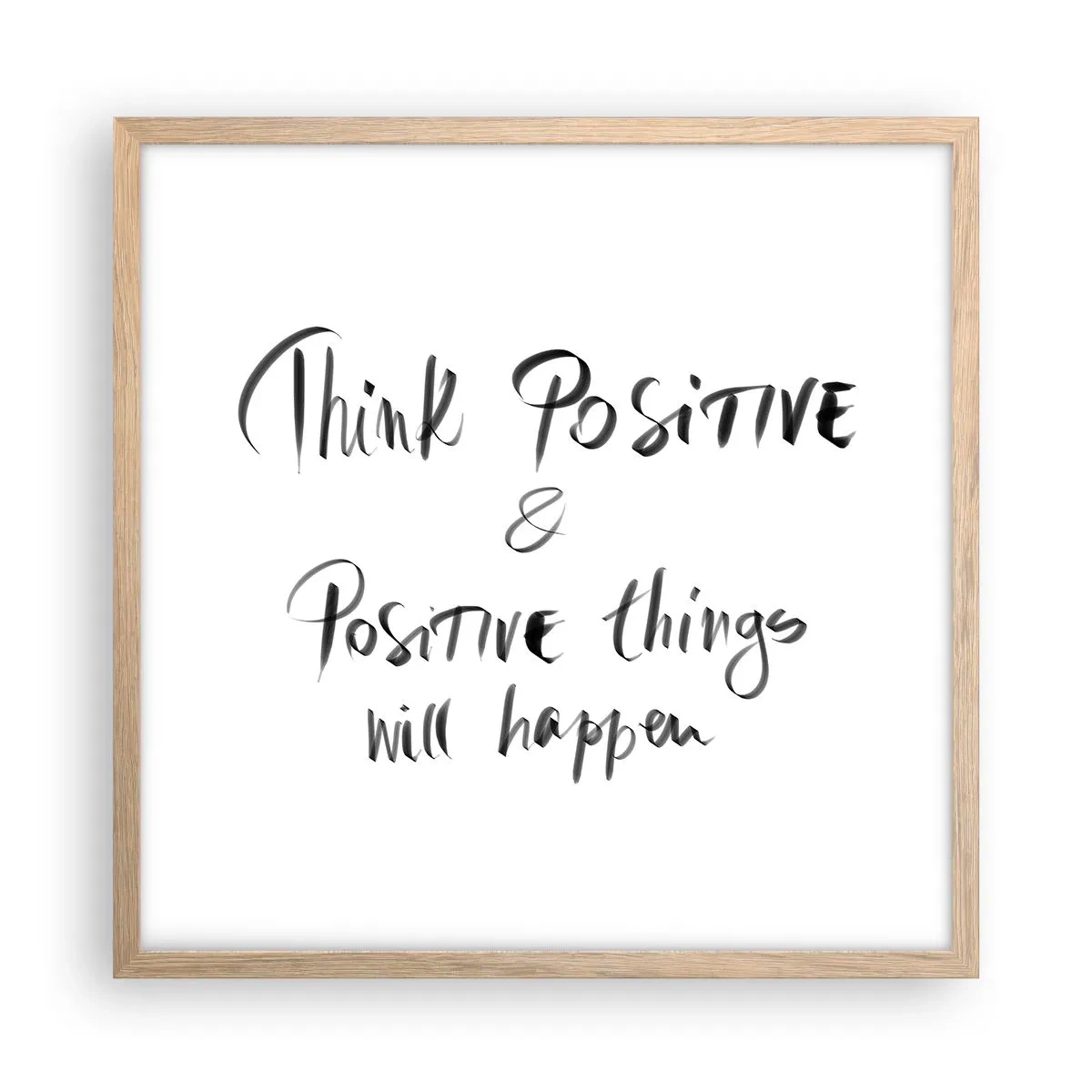 Een poster in een licht eiken lijst - Hoe leef je het leven? - 50x50 cm