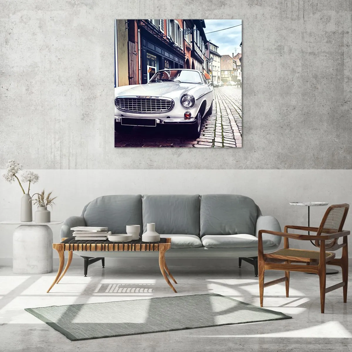 Schilderen op glas - Het verleden is vandaag - 70x70 cm