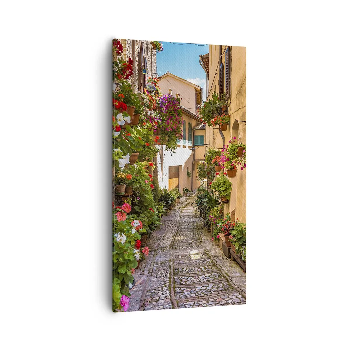 Schilderen op canvas - Italiaans zijstraatje - 55x100 cm