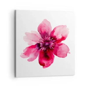 Schilderen op canvas - Een karmijnrode geurende kus - 50x50 cm