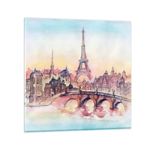 Schilderen op glas - De enige dergelijke stad ter wereld - 30x30 cm