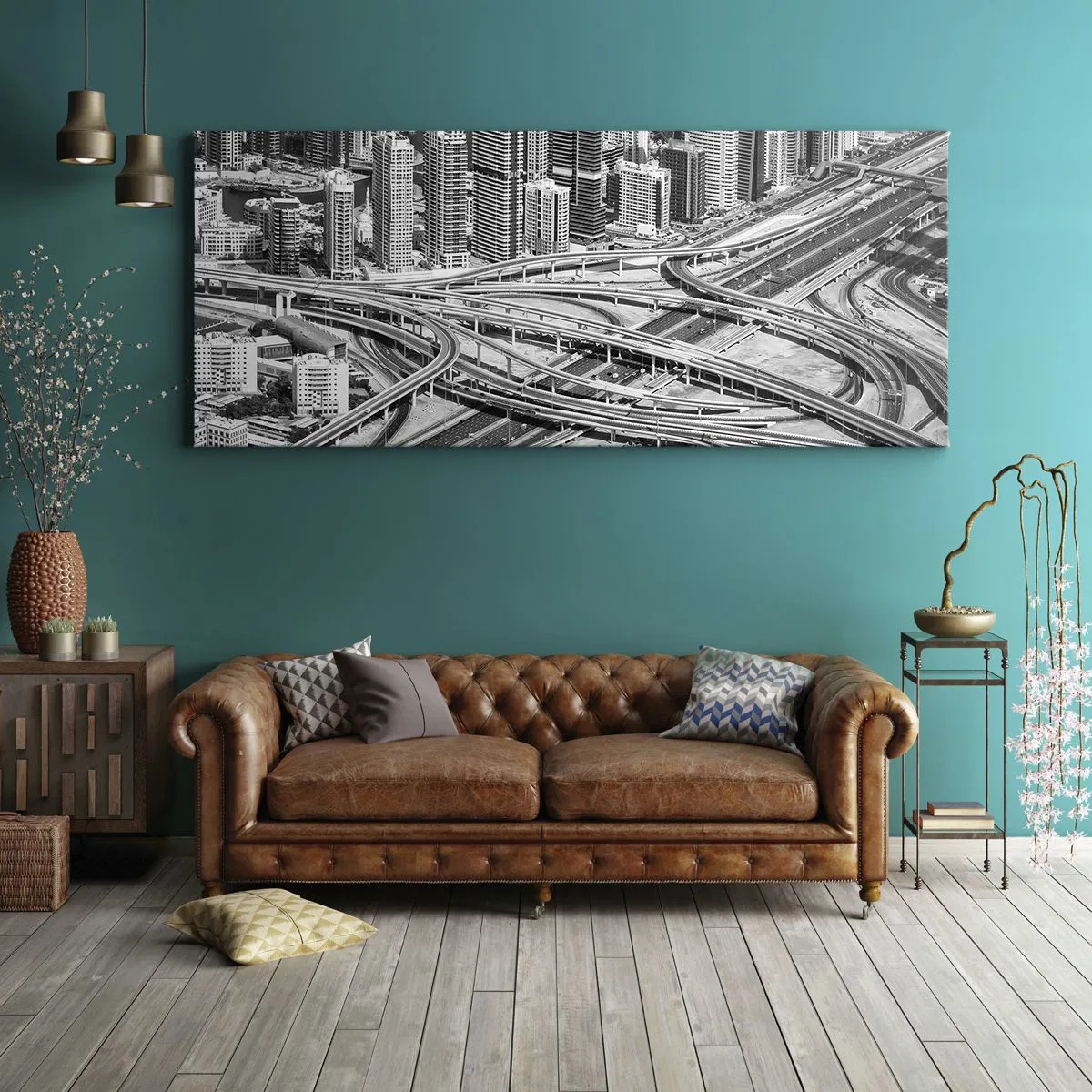 Schilderen op canvas - Dubai - de onmogelijke stad - 160x50 cm