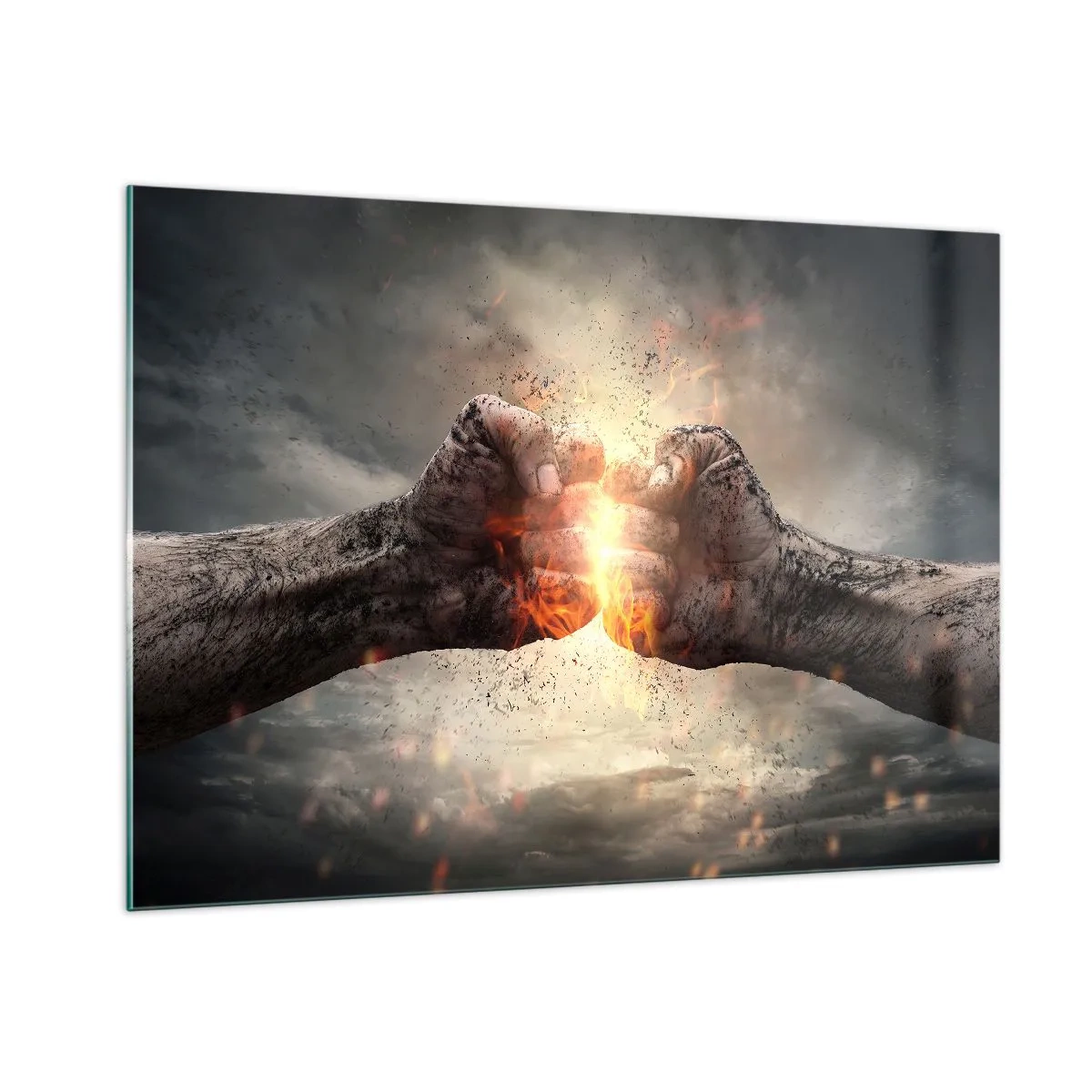 Schilderen op glas - Sta op voor een gevecht - 100x70 cm