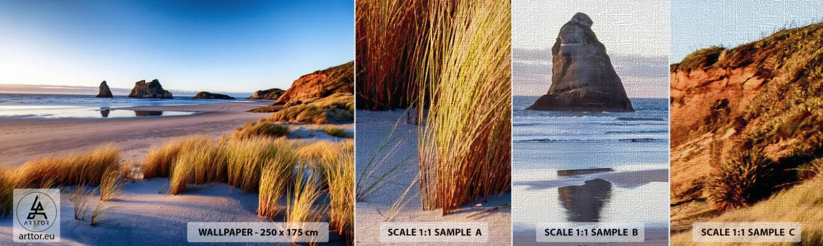 Fotobehang Monster Premium Canvas - Voor rustzoekers - Duinen, Strand, Natuur - 100x30 cm