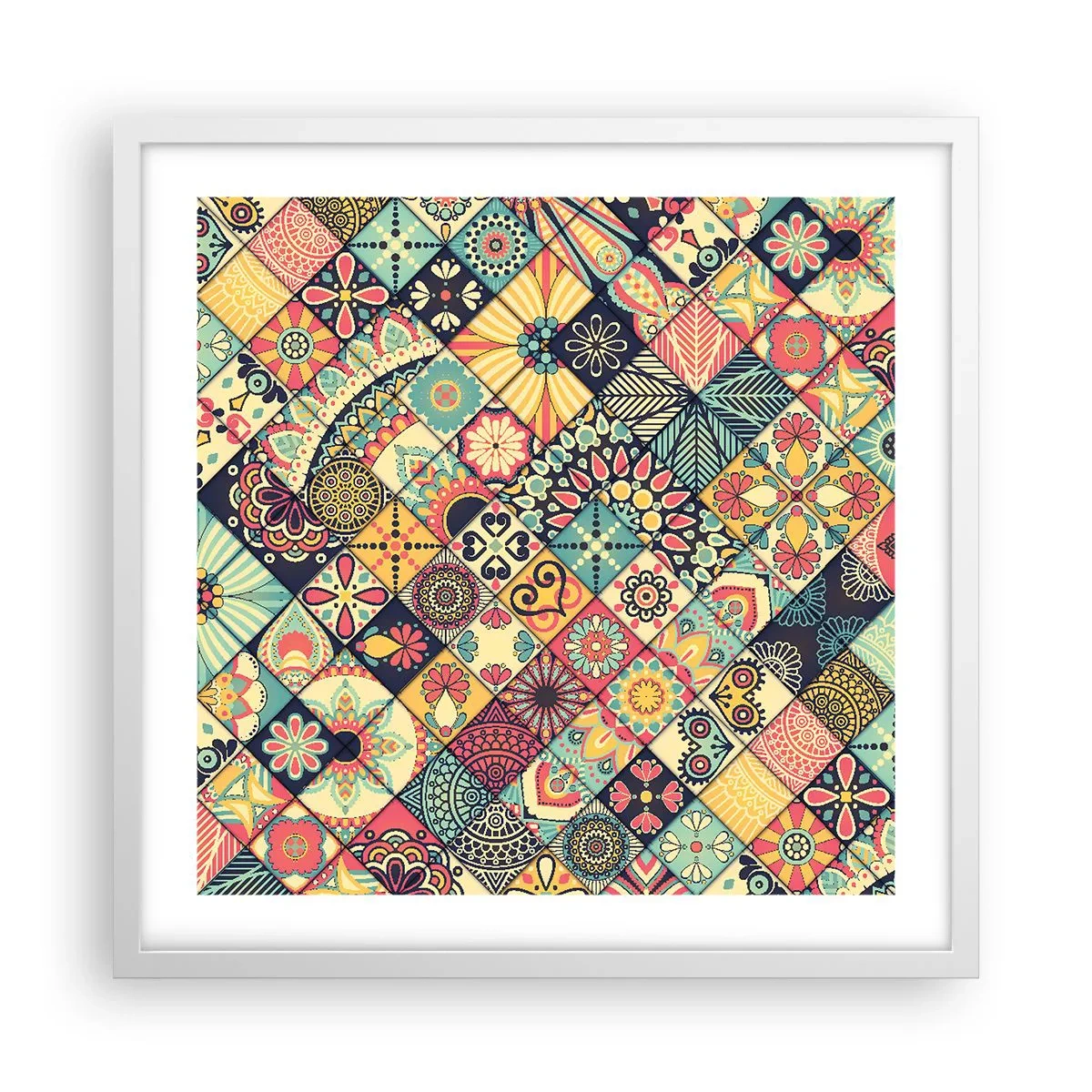 Poster in een witte lijst - Marokkaanse sfeer - 50x50 cm