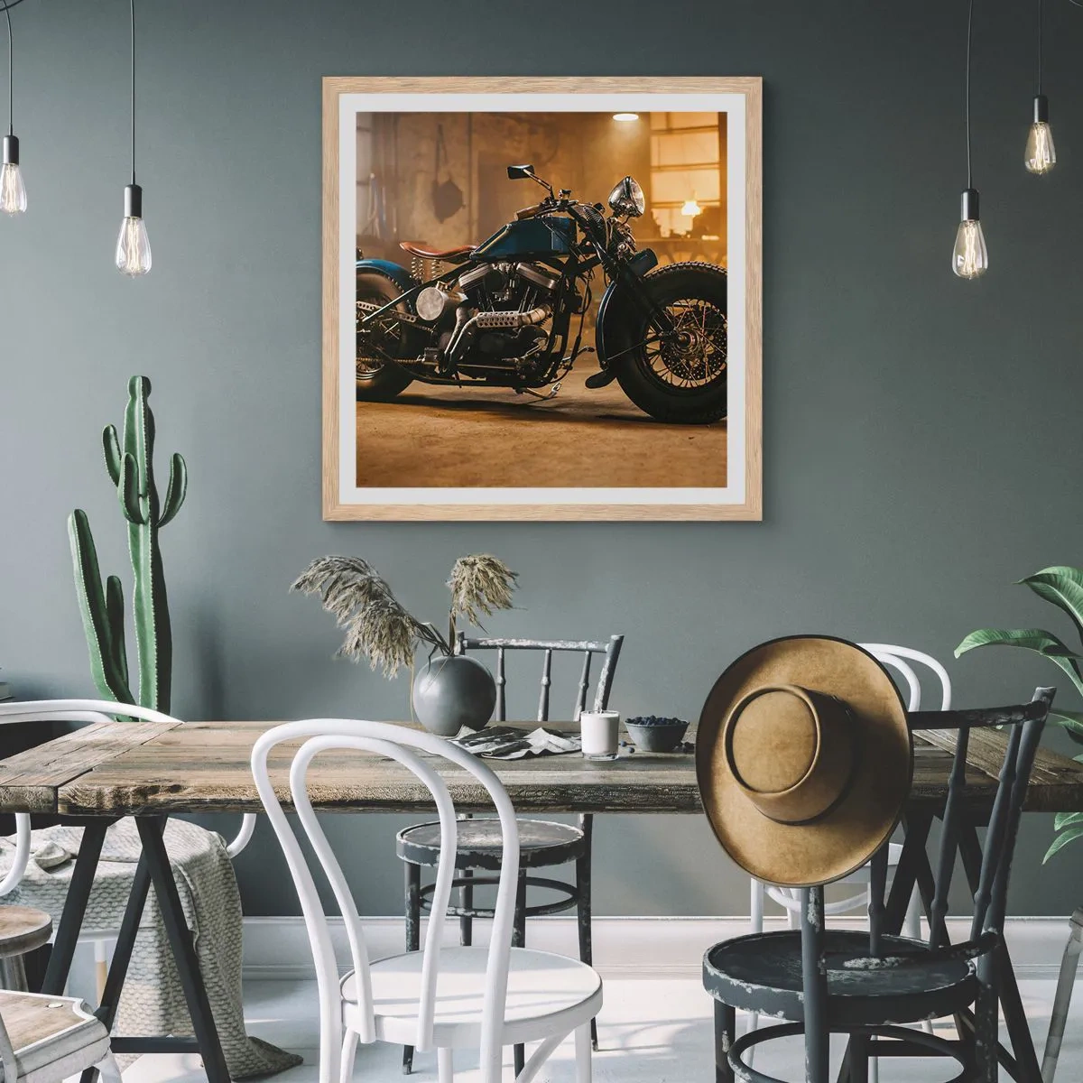 Een poster in een licht eiken lijst - Ik kan alles - 30x30 cm