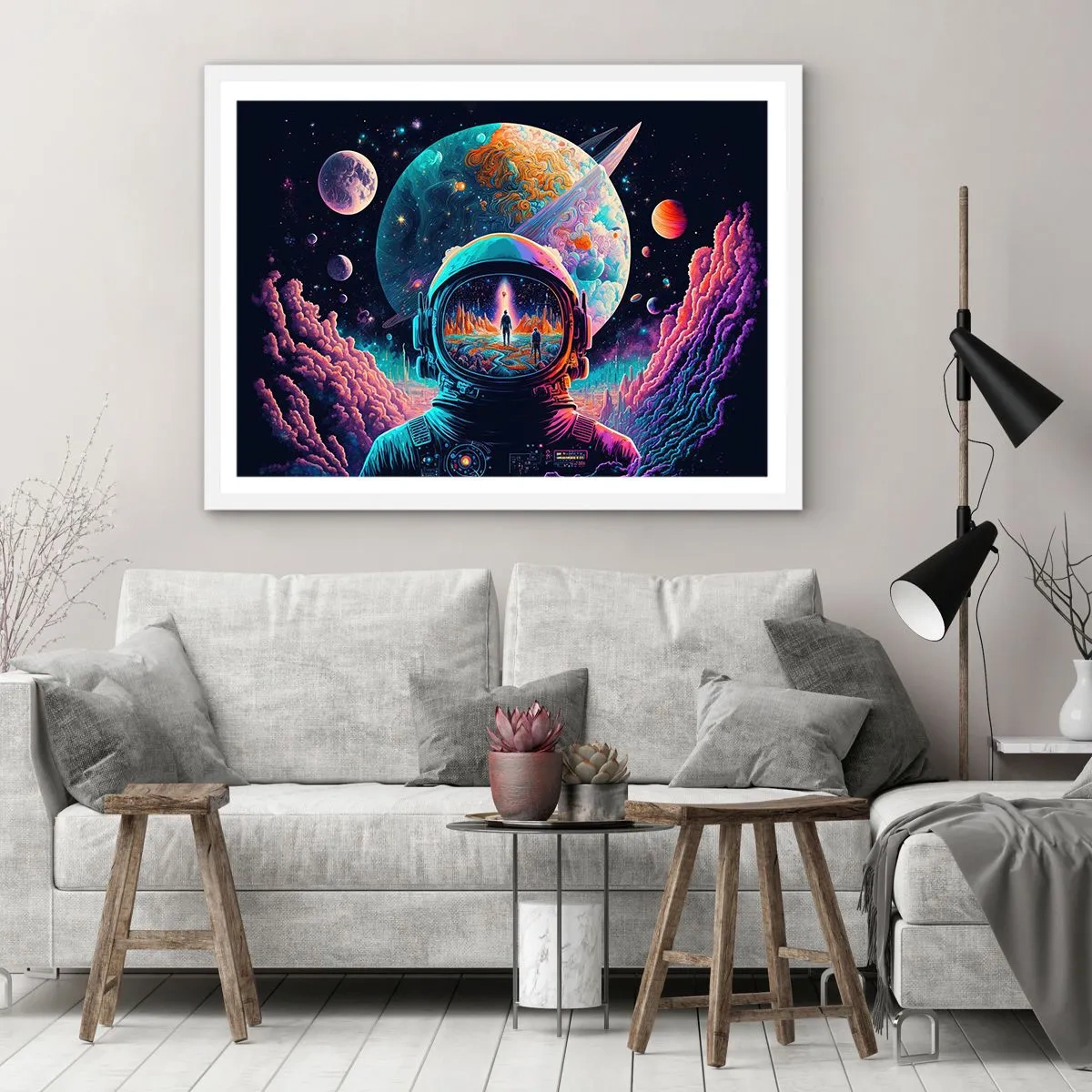 Poster in een witte lijst - Filosofen hebben er niet van gedroomd - 50x40 cm