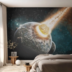 Fotobehang Premium Canvas - Vernietiging of geboorte - Abstractie, Kosmos, Komeet - 150x105 cm