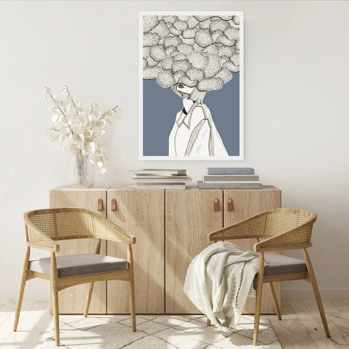 Poster - Met hoofd in de wolken - 70x100 cm