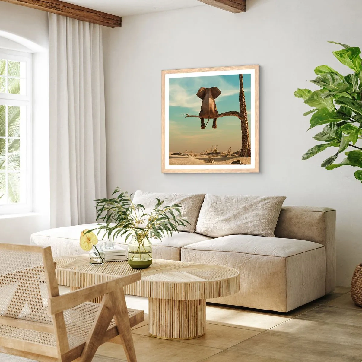 Een poster in een licht eiken lijst - Een nieuw gezichtspunt - 50x50 cm