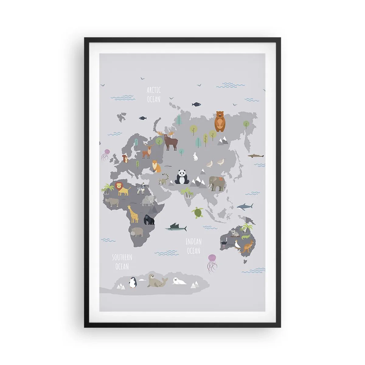 Poster in een zwarte lijst - Vertel me waar je vandaan komt ... - 61x91 cm