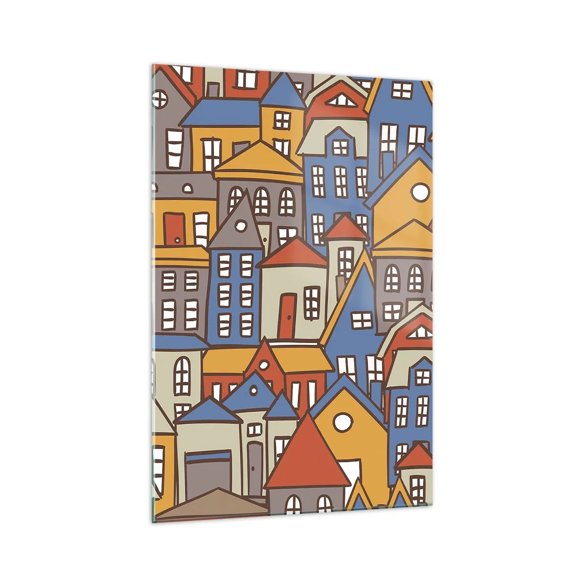 Schilderen op glas - Achter het huis is een huis - 70x100 cm