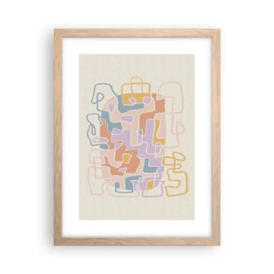 Een poster in een licht eiken lijst - Labyrint – een vreugdevol avontuur - 30x40 cm