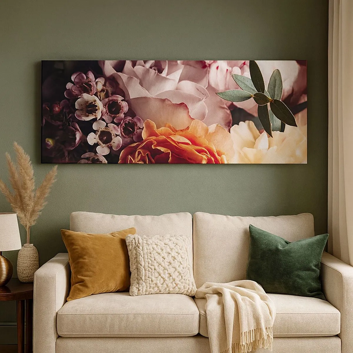 Schilderen op canvas - Gehuld in schoonheid - 100x40 cm