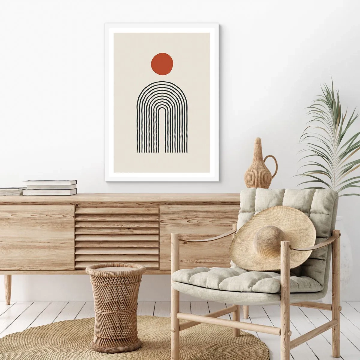 Poster in een witte lijst - Magnetisme van vormen en kleuren - 50x70 cm