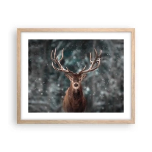 Een poster in een licht eiken lijst - Gekroond tot koning van het bos - 50x40 cm