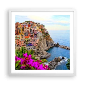 Poster in een witte lijst - Lachende stad - 50x50 cm