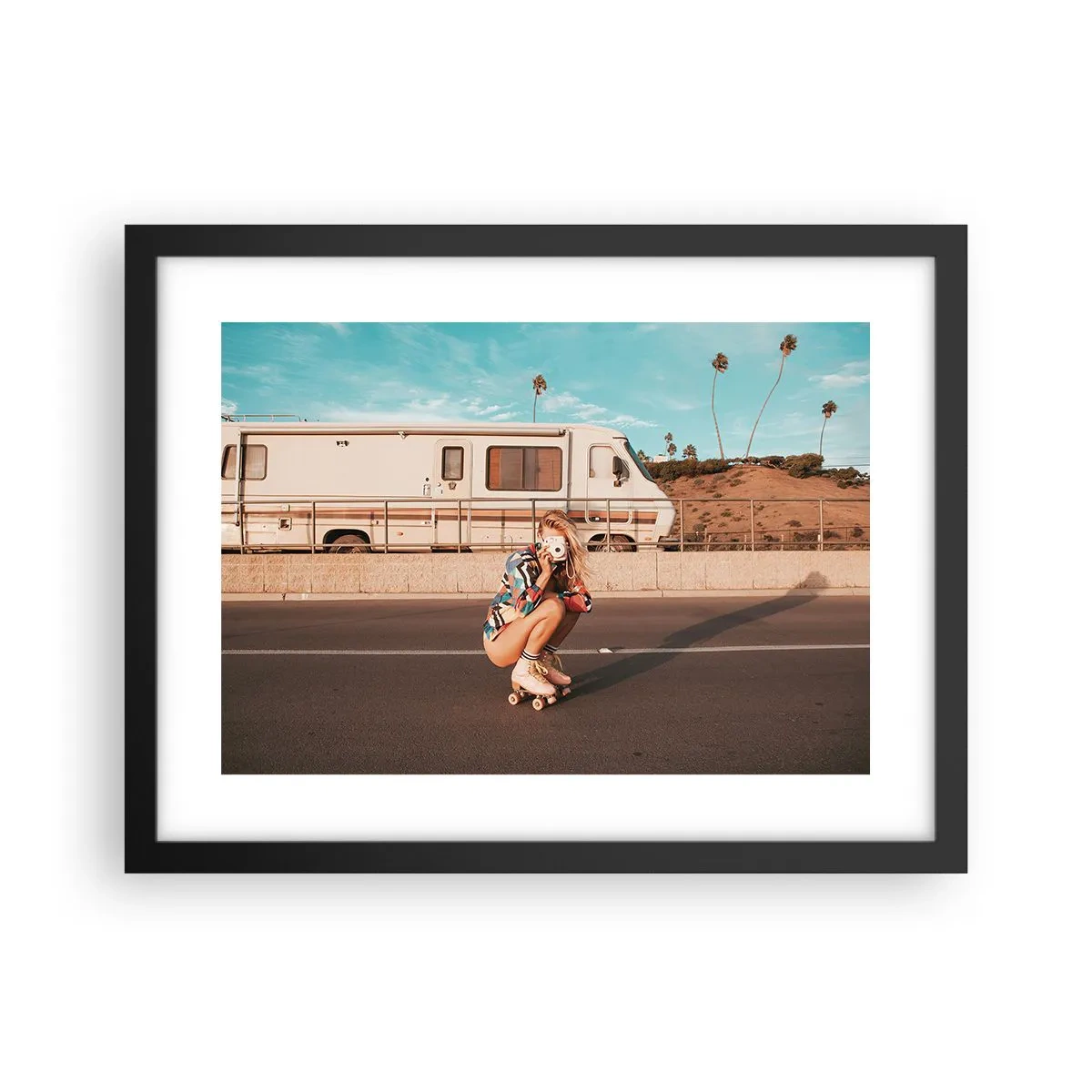 Poster in een zwarte lijst - Lach alsjeblieft! - 40x30 cm