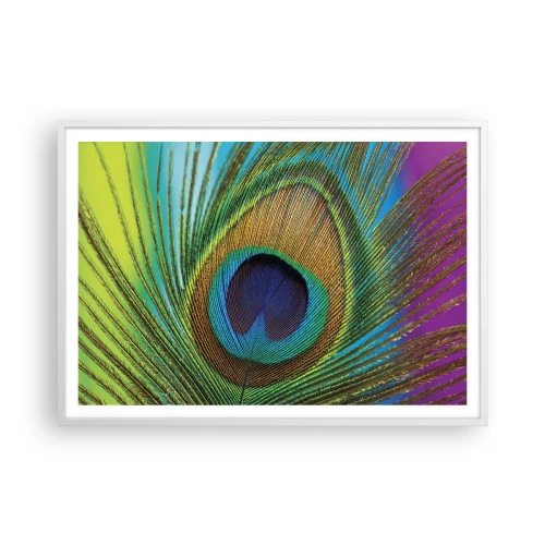Poster in een witte lijst - Oog in oog - 100x70 cm