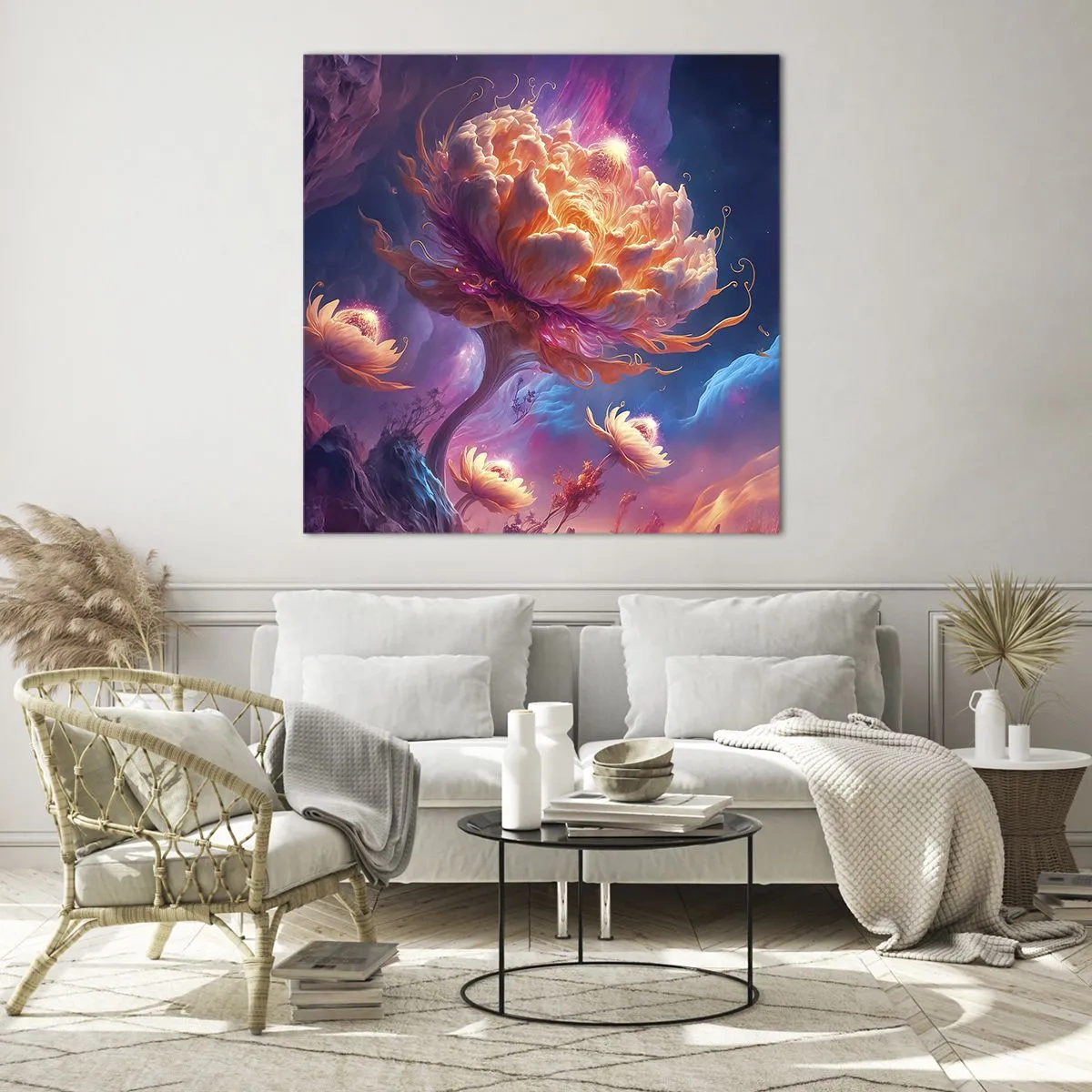 Schilderen op glas - Andere wereld - 40x40 cm