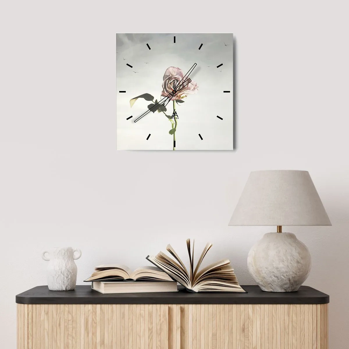 Wandklok - Klok - Begroeting van de lente - 30x30 cm