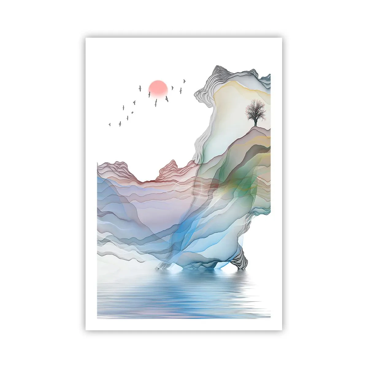 Poster - Op weg naar de kristallen bergen - 61x91 cm