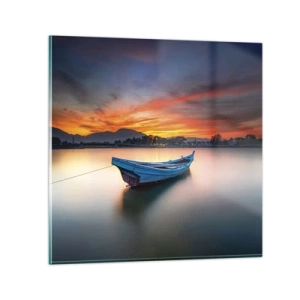 Schilderen op glas - Een goede nacht komt eraan - 70x70 cm